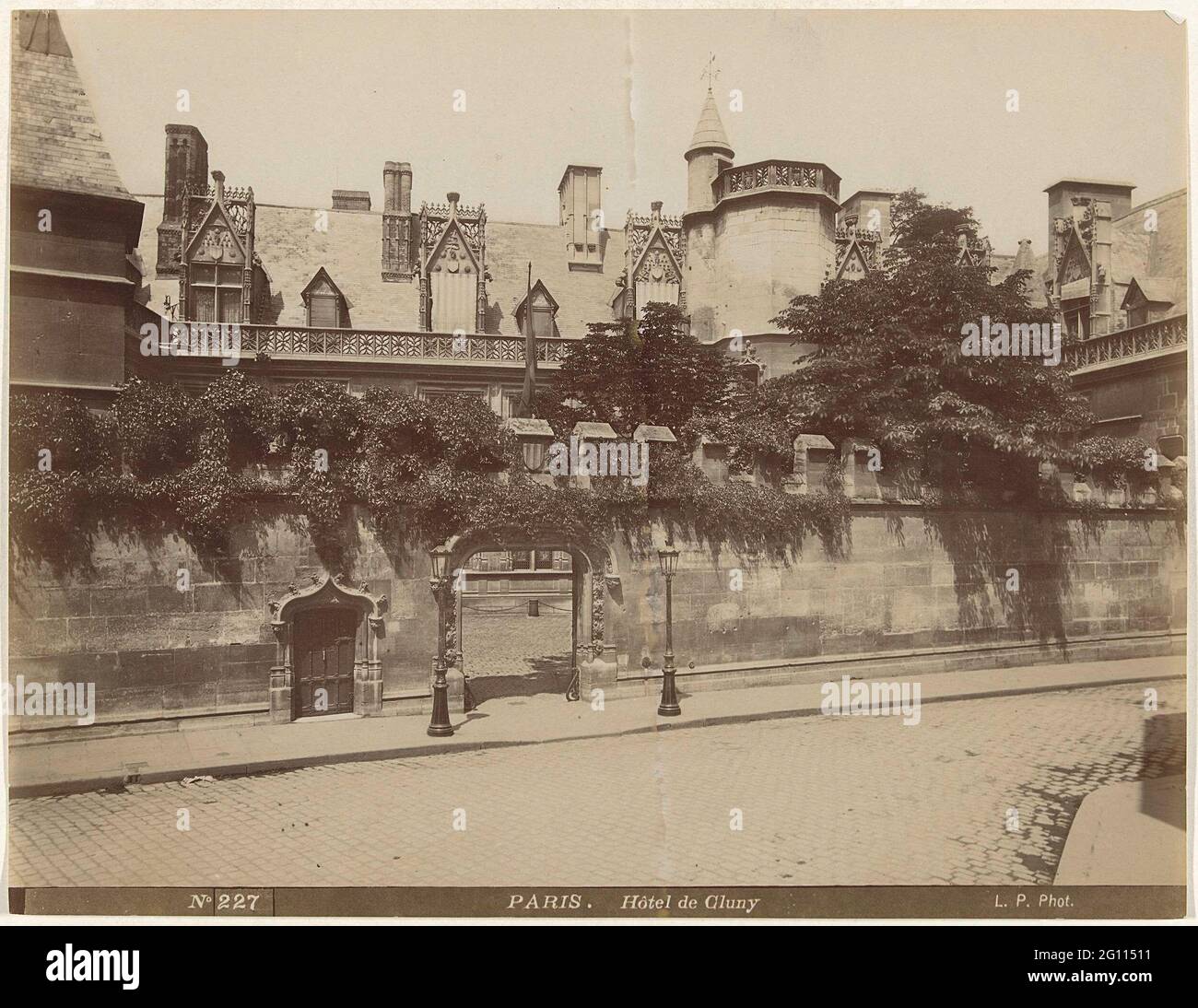 CLUNY TE PARIJS HOTEL; Nr. 227 Paris. Hotel de Cluny. Stockfoto