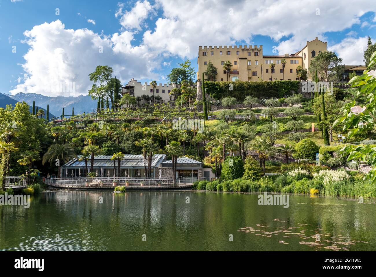 Botanischer Garten Trauttmansdorff in Meran, Trentino-Südtirol, Italien, Europa Stockfoto