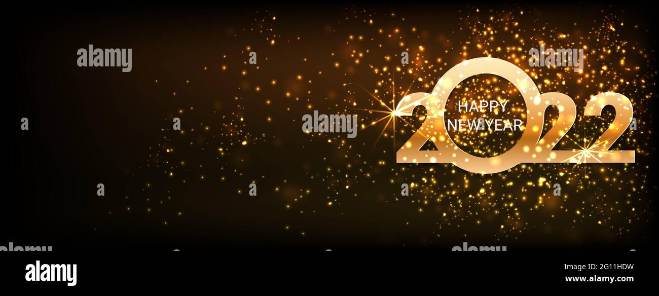 Grußkarte Frohes neues Jahr 2022. Schöner Urlaub Web-Banner oder Plakatwand mit Text Frohes neues Jahr 2022. 2022 Jahre des Tigers. - Vektorgrafik Stock Vektor
