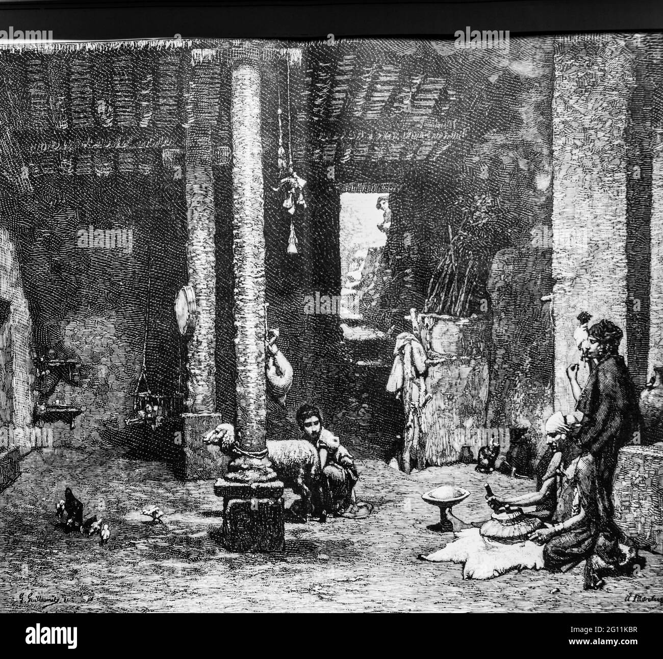Habitation saharienne, l'univers illuste 1882, editeur librairie nouvelle Stockfoto