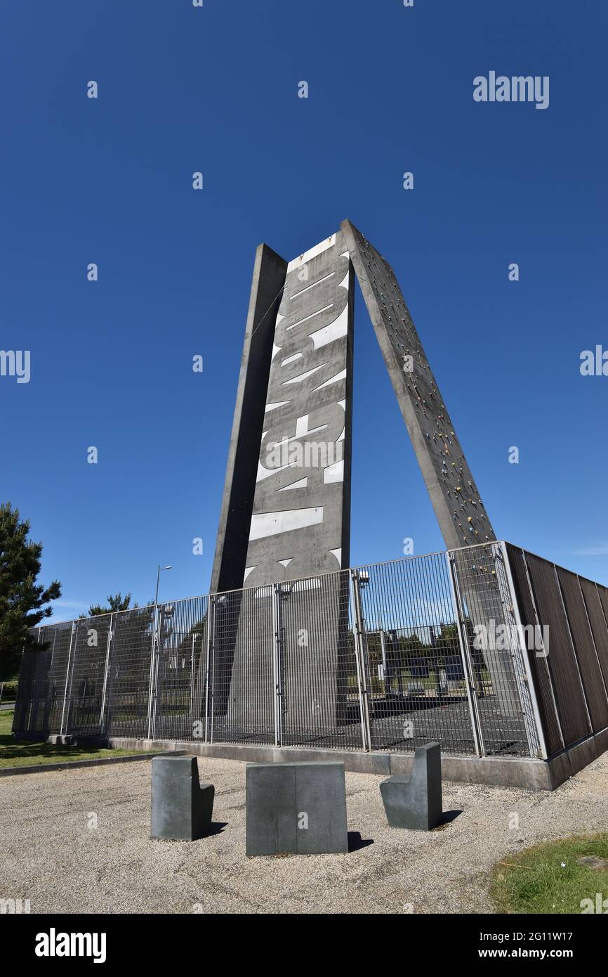 Kletterwände im George Bancroft Park, Blackpool Stockfoto