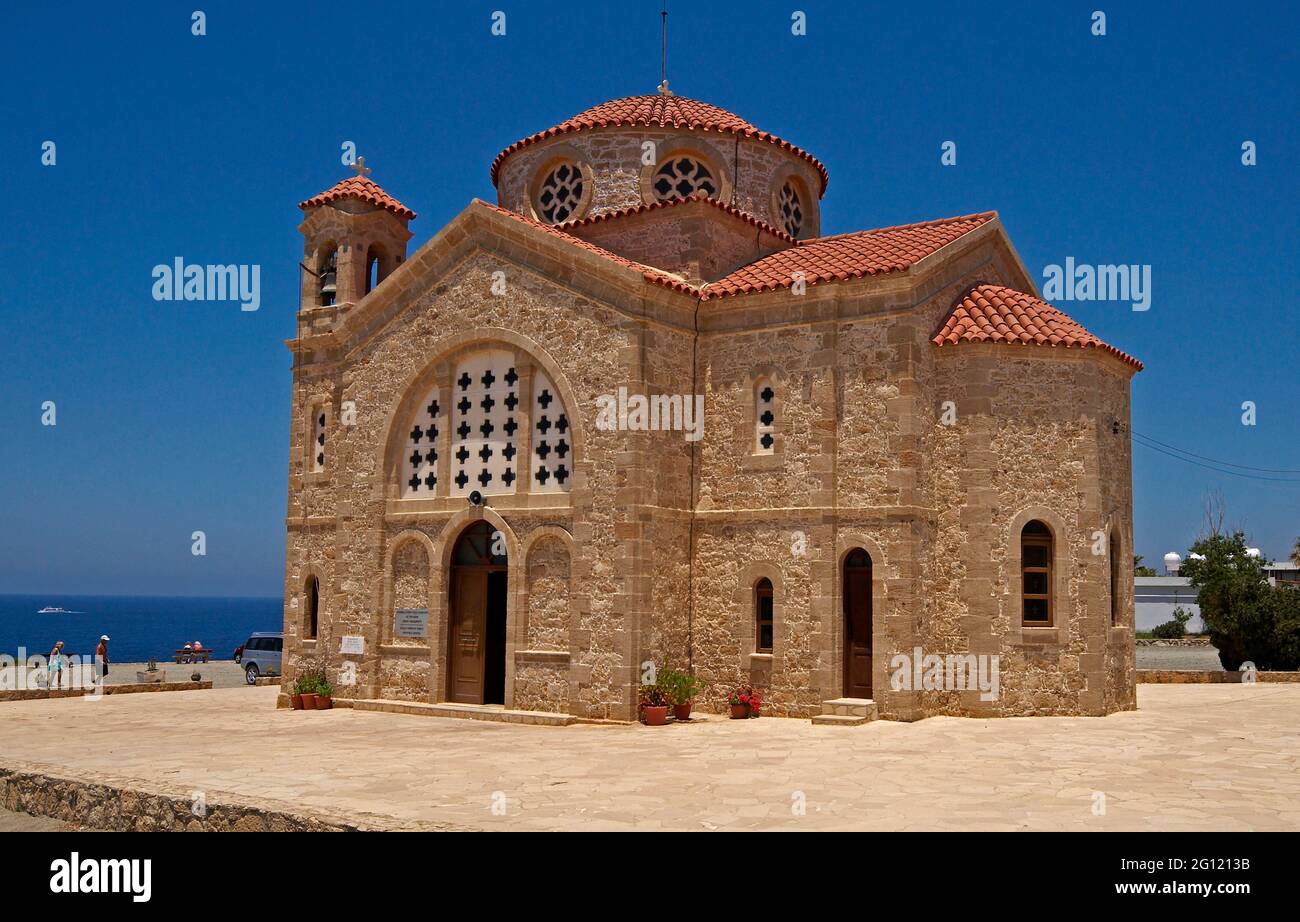 Kirche des Heiligen Georg Agios Georgios Kap Drepano Paphos Zypern Stockfoto