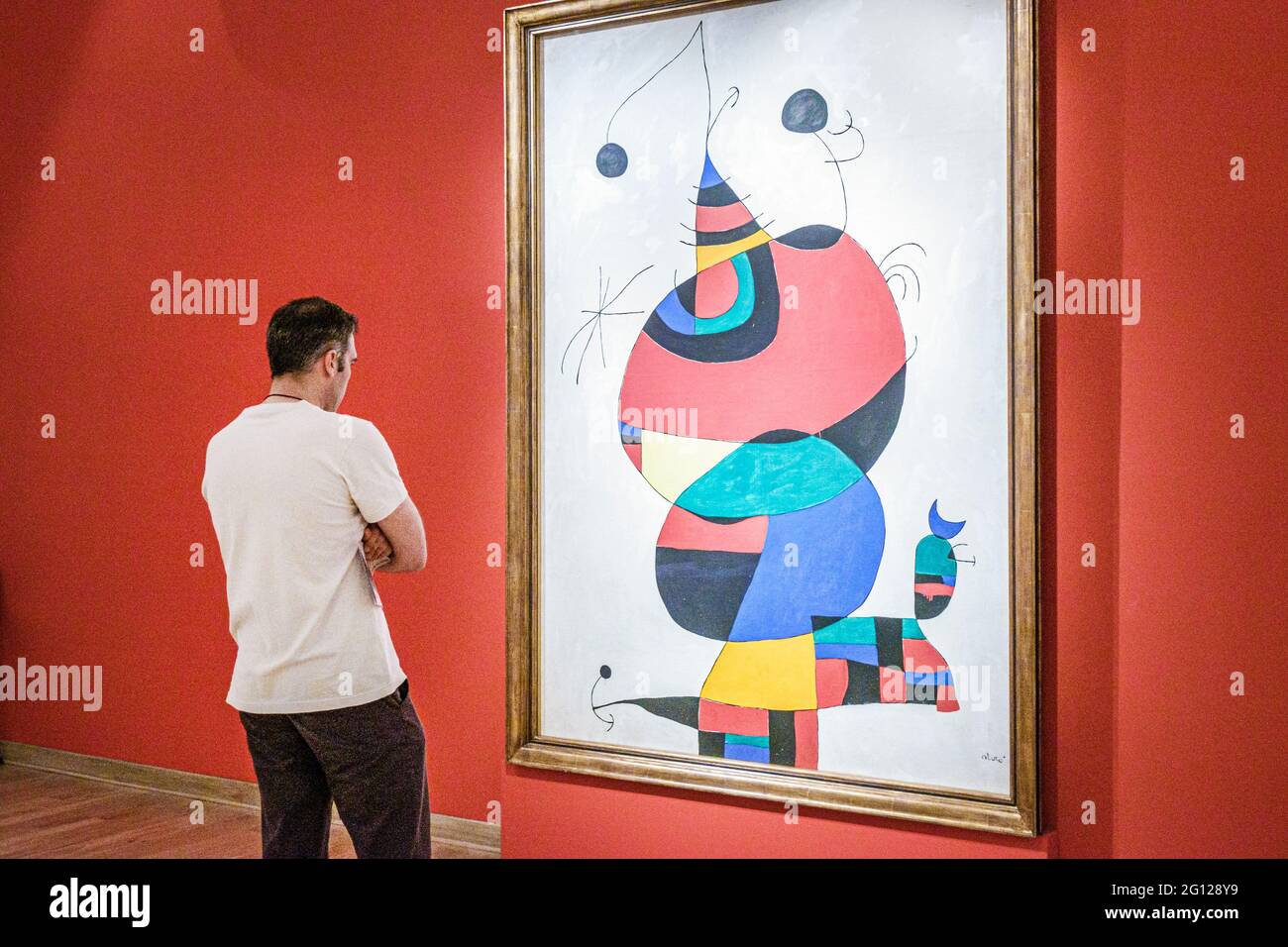 Argentinien Buenos Aires Recoleta Museo Nacional de Bellas Artes National Fine Arts Museum innen Ausstellung Ausstellung Galerie Joan Miro Malerei Stockfoto