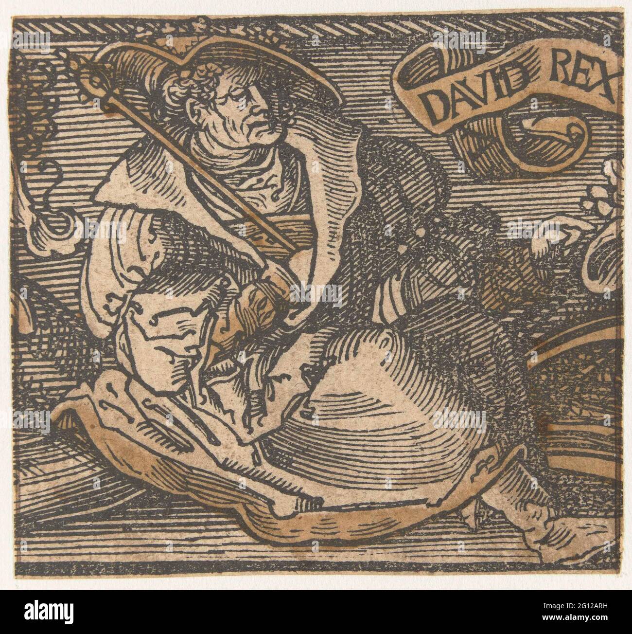 König David; David Rex. Fragment von Leisten mit König David Stockfoto