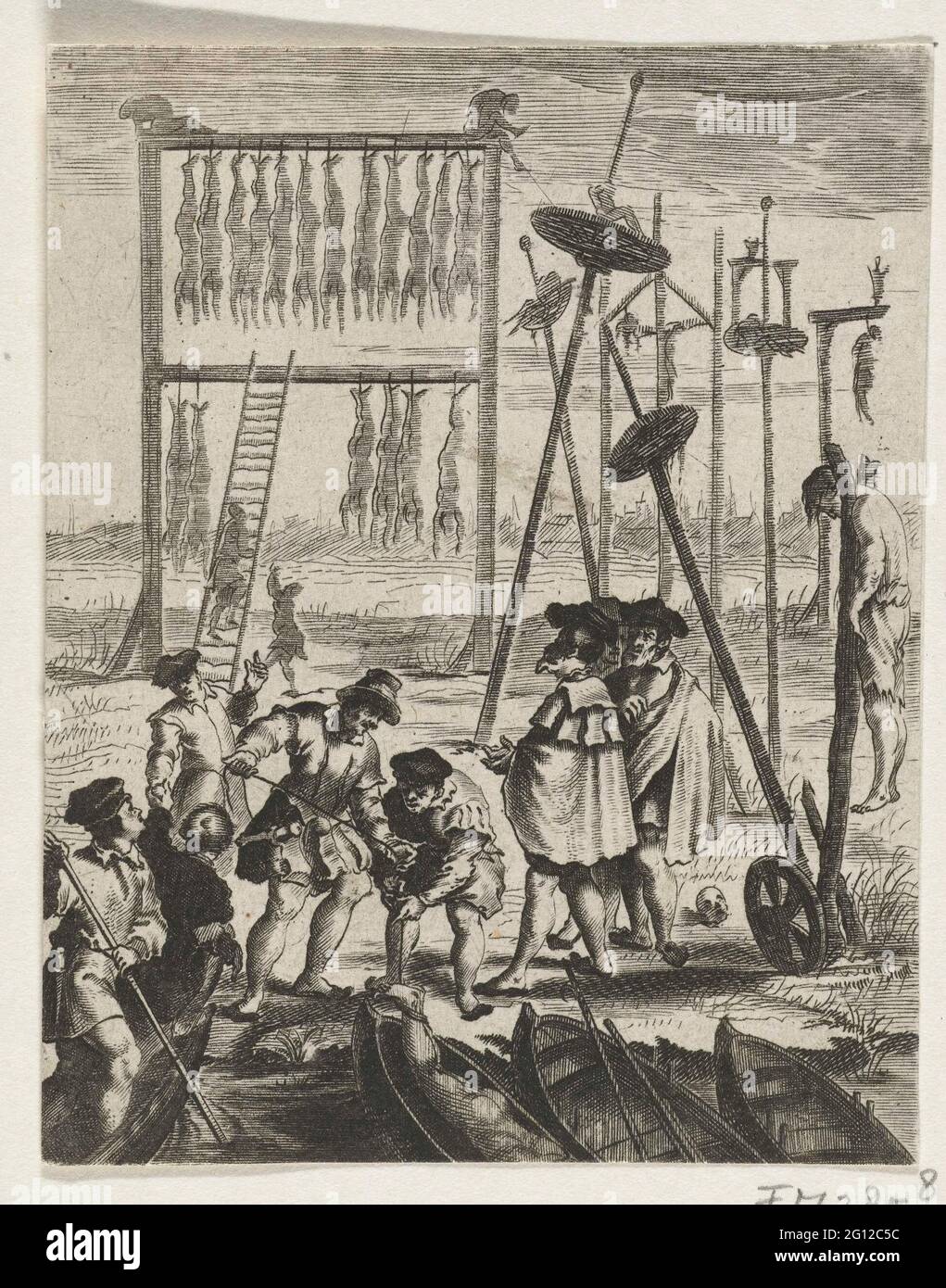 Die Ähnlichkeit der Besseren auf dem Galgenfeld, 1535. Die Ähnlichkeit der Gegenseitigkeit ist an bolgen auf dem 1535 Galgen Feld, dem VolleWijk, zu sehen. Ohne den Vers. Rückseitig kein Text. Stockfoto