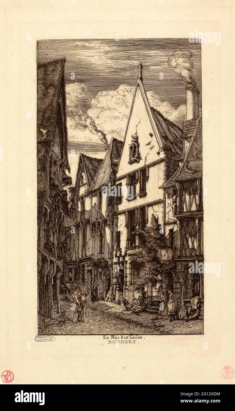 Charles Meryon. Rue des toiles, Bourges - Charles Meryon Französisch, 1821-1868. Radierung auf Papier. 1841 - 1868. Frankreich. Stockfoto