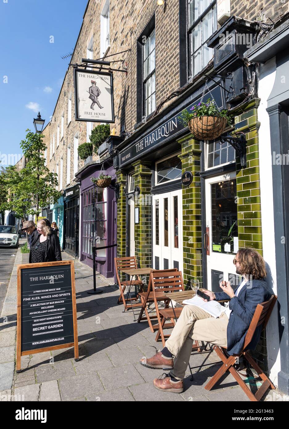 The Harlequin Pub in Islington London, Großbritannien Stockfoto