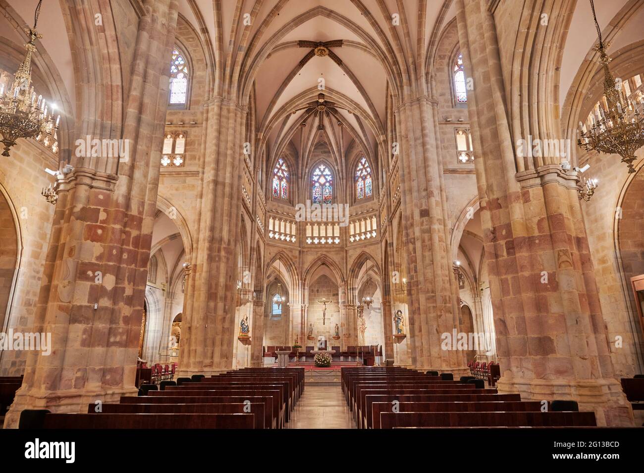 Innenraum der Kathedrale von Santiago, bilbao, biskaya, baskenland, euskadi, euskal herria, spanien, europa. Stockfoto