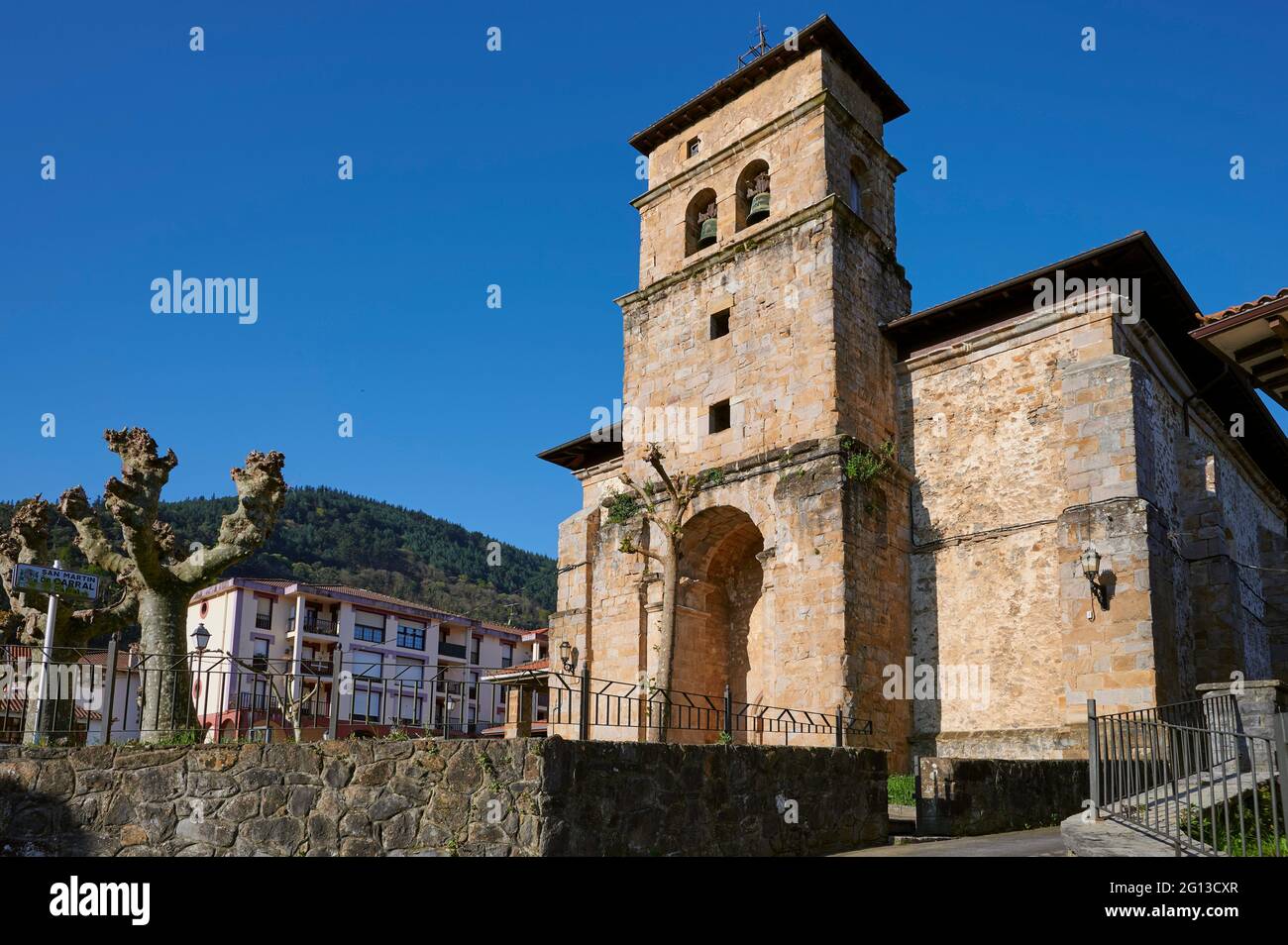 Kirche San Martin, El Carral, Sopuerta, Biskaya, Baskenland, Spanien. Stockfoto