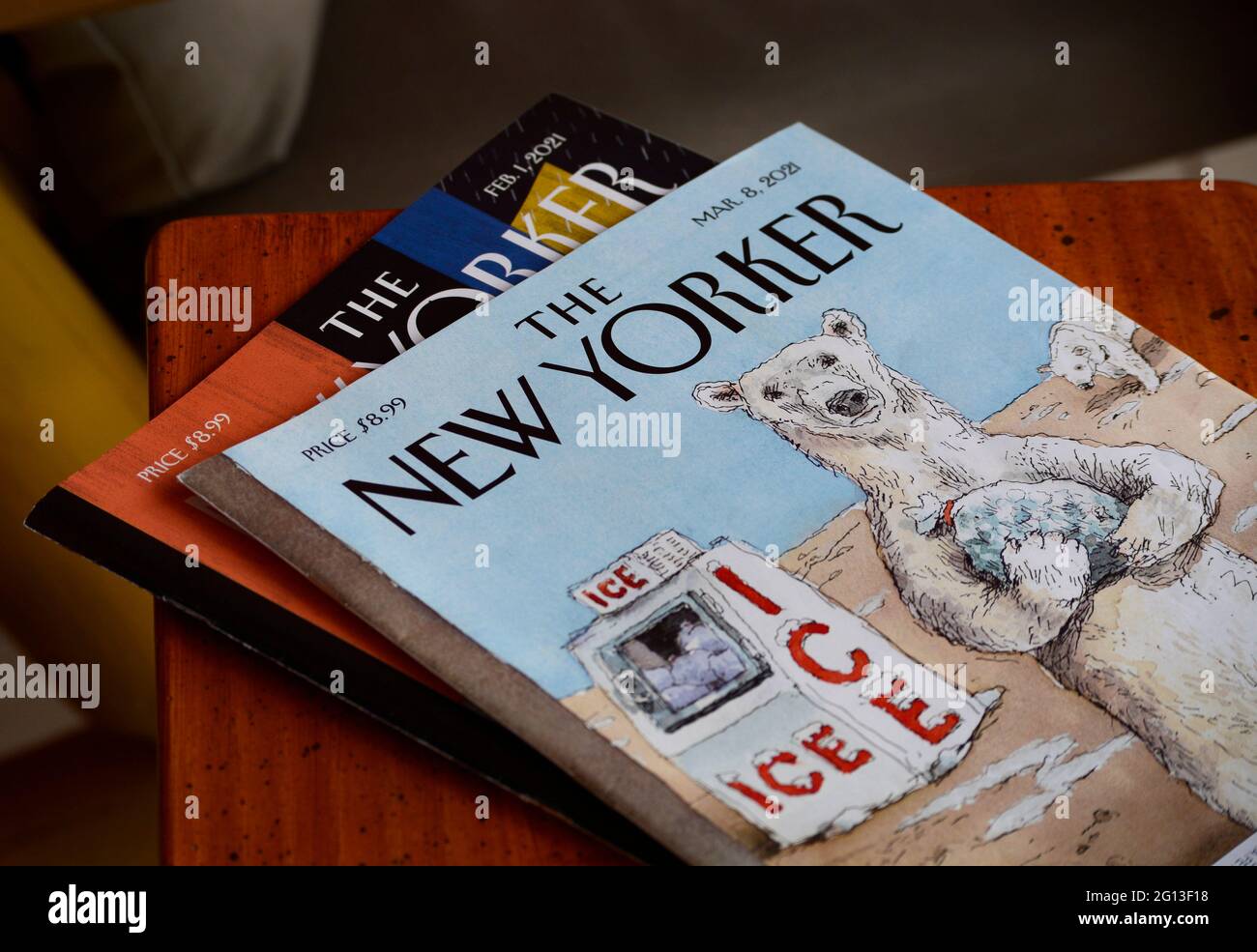Kopien des Wochenmagazins The New Yorker, herausgegeben von Conde Nast. Stockfoto