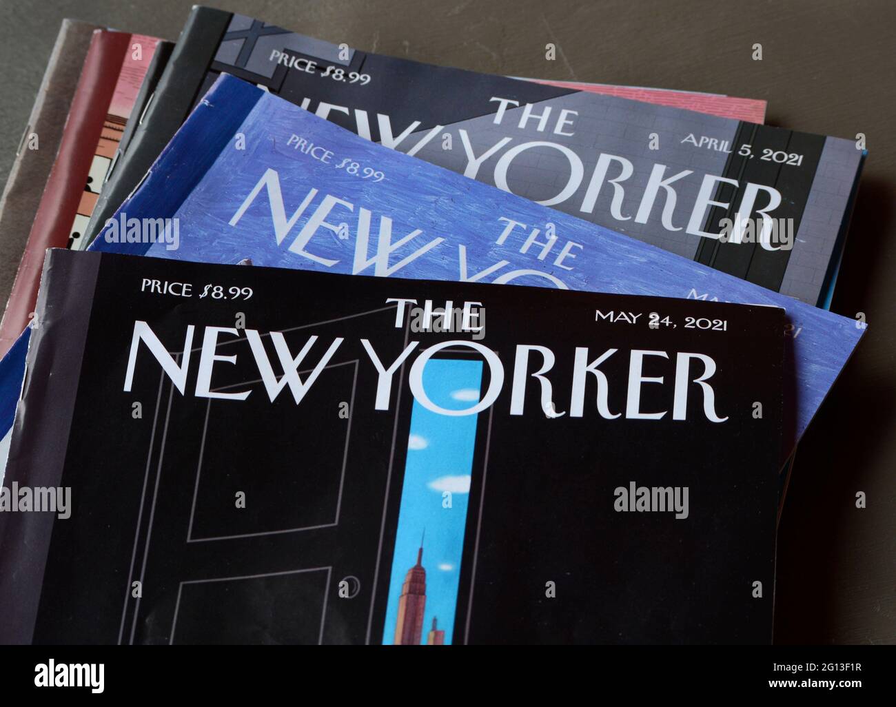 Kopien des Wochenmagazins The New Yorker, herausgegeben von Conde Nast. Stockfoto
