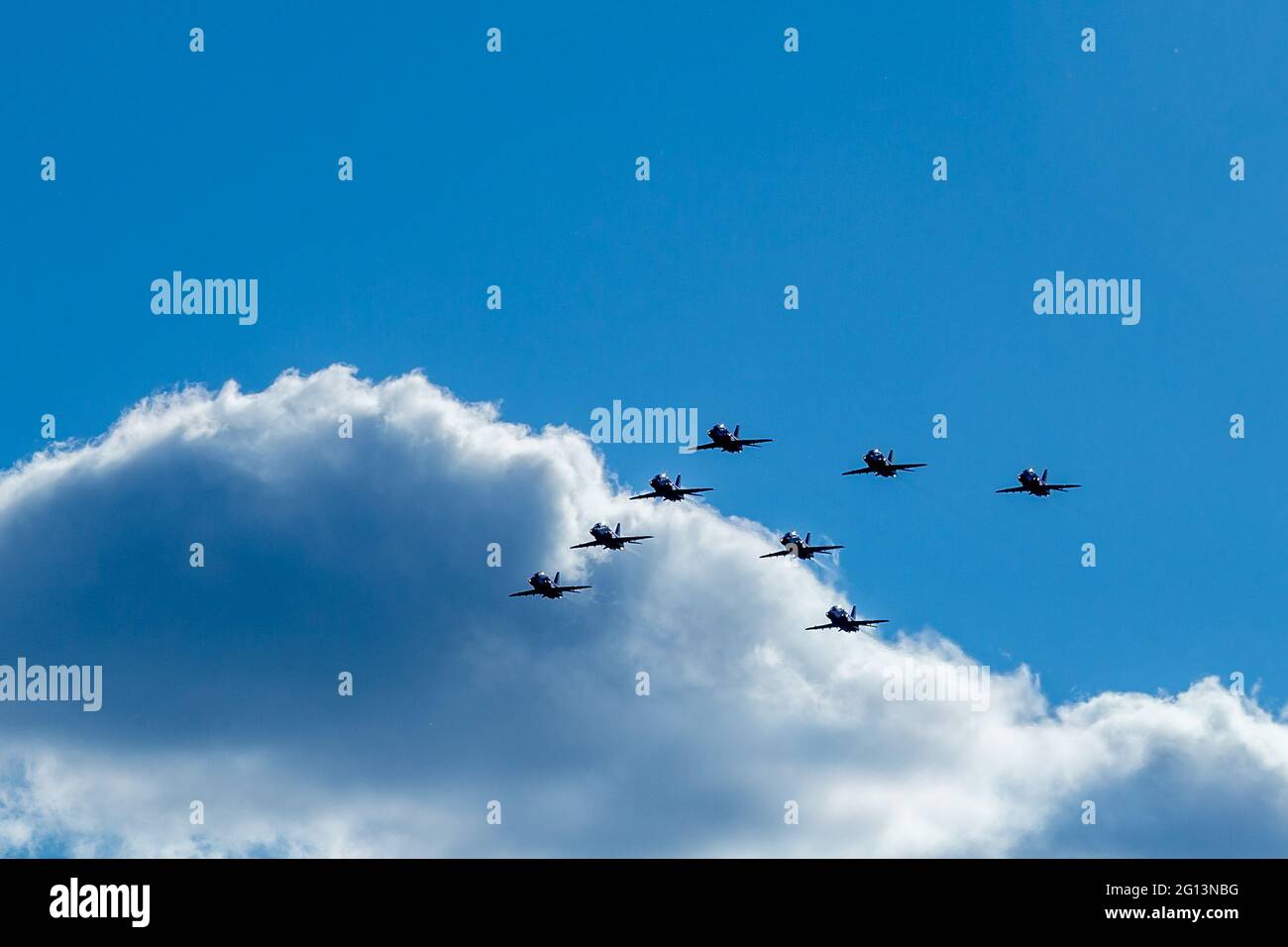 Die roten Pfeile und RAF-Kunstflugstaffel, 2021 Stockfoto