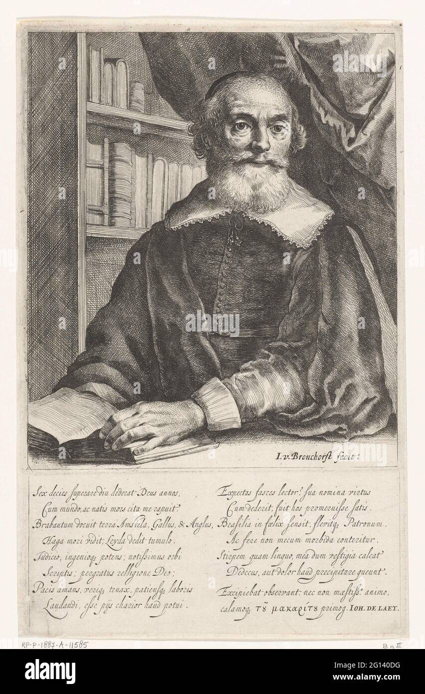 Porträt von Johannes de Laet im Alter von sechzig Jahren. Porträt von