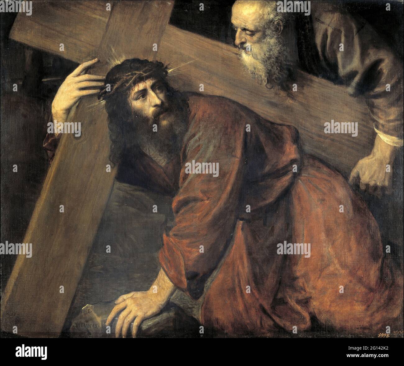 Tiziano Vecellio - Christus auf dem Weg nach Golgatha Stockfoto