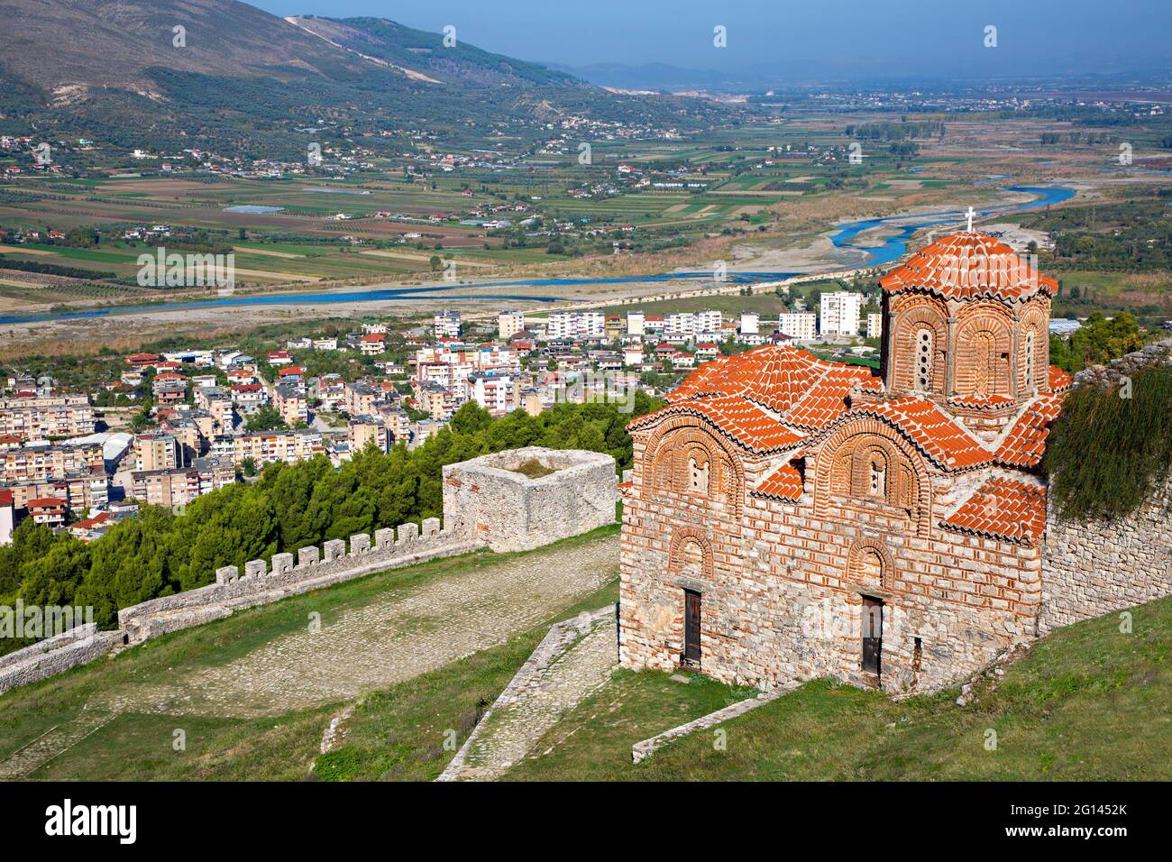 Kirche der Heiligen Dreifaltigkeit in Schloss Berat, Berat, Albanien Stockfoto