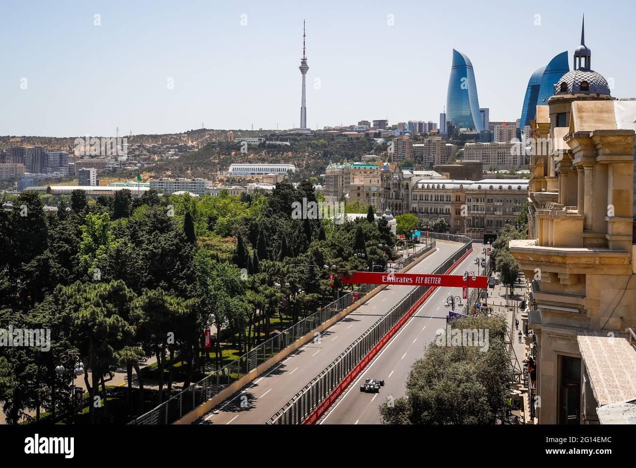 Baku, Aserbaidschan. Juni 2021. 10 GASLY Pierre (Fra), Scuderia AlphaTauri Honda AT02, Action, Illustration Landschaft, Paysage, während des Formel 1 Großen Preises von Aserbaidschan 2021 vom 04. Bis 06. Juni 2021 auf dem Baku City Circuit, in Baku, Aserbaidschan - Foto Antonin Vincent / DPPI / LiveMedia Kredit: Unabhängige Fotoagentur/Alamy Live News Stockfoto