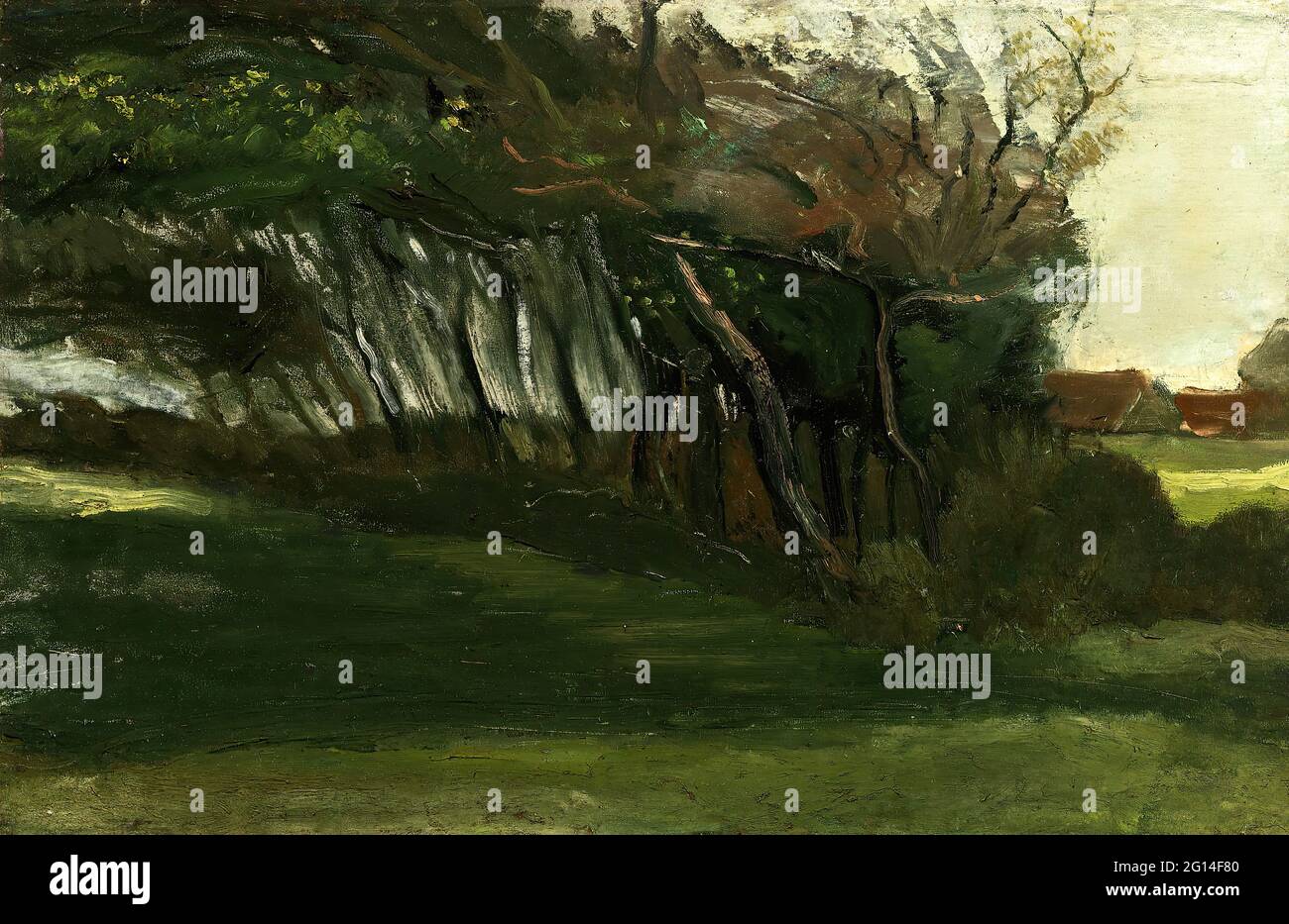 Vincent Van Gogh - Landschaft mit windgepeitschten Bäumen Stockfoto