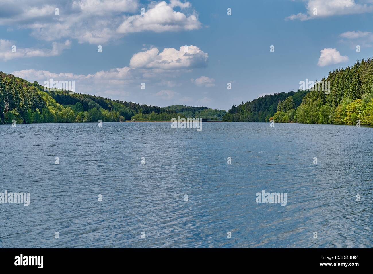 Beeindruckende Landschaft, Dhuenntalsperre, Wermelskirchen Nationalpark Stockfoto