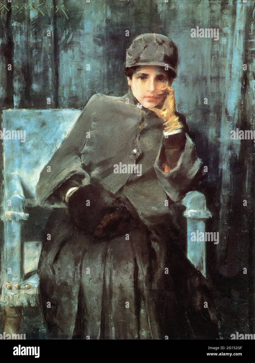 William Merritt Chase - Meditation AK Portrait Artist S Wife 1886 Stockfoto