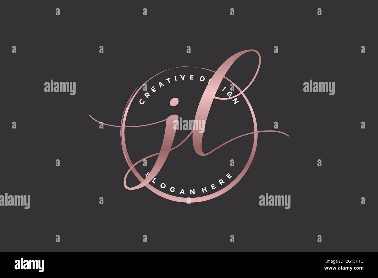 JL Handschrift Logo mit Kreis Vorlage Vektor Signatur, Hochzeit, Mode, Blumen und botanische mit kreativen Vorlage. Stock Vektor