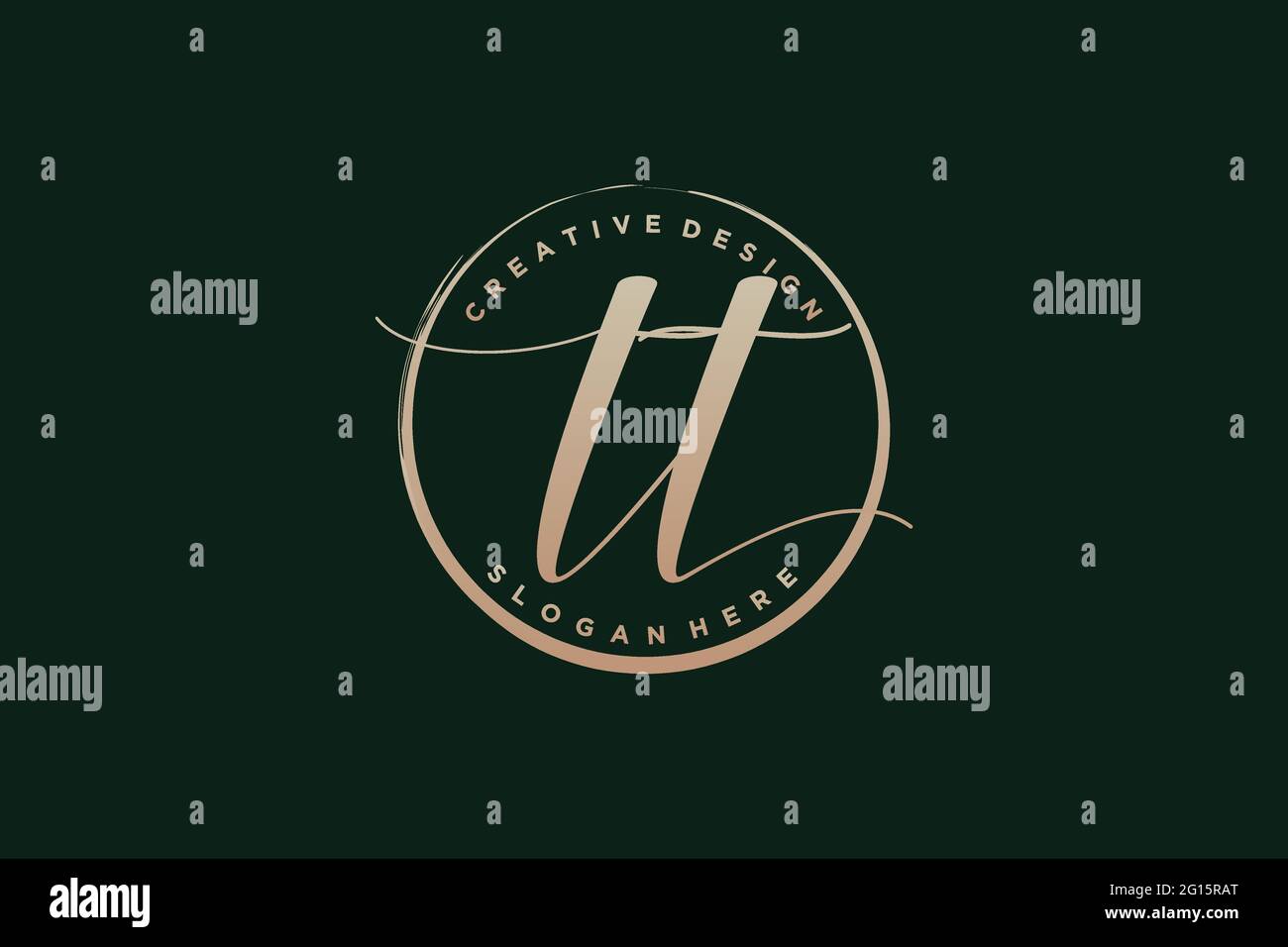 TT-Handschrift-Logo mit Kreis Vorlage Vektor Signatur, Hochzeit, Mode, Blumen und botanische mit kreativen Vorlage. Stock Vektor