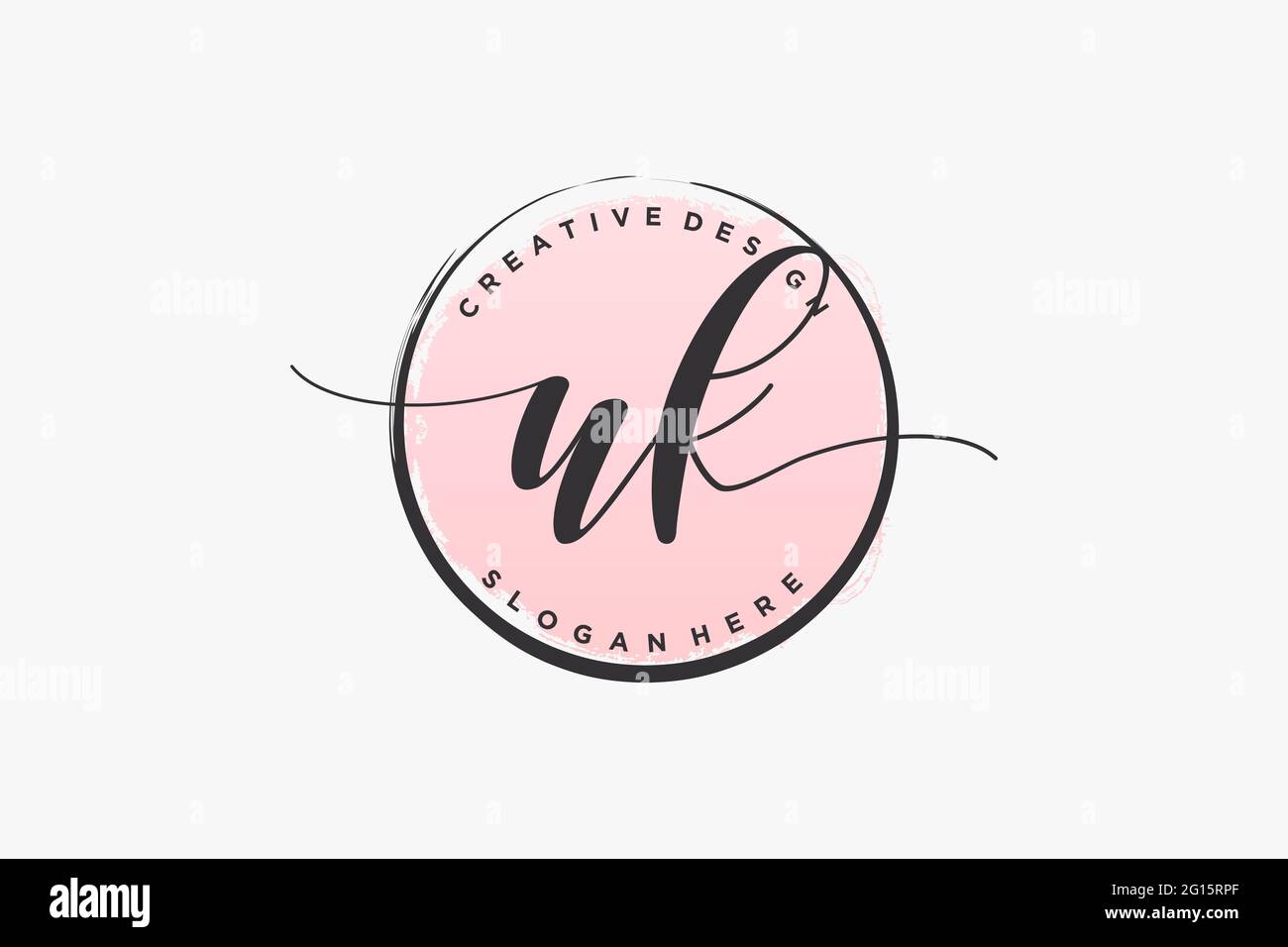 UK Handschrift Logo mit Kreis Vorlage Vektor Signatur, Hochzeit, Mode, Blumen und botanische mit kreativen Vorlage. Stock Vektor