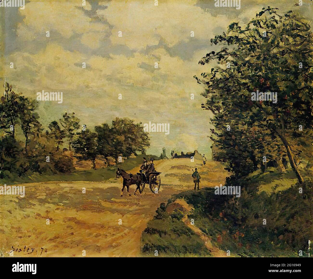 Alfred Sisley - Road Mantes Choisy Le Roi 1874 Stockfoto
