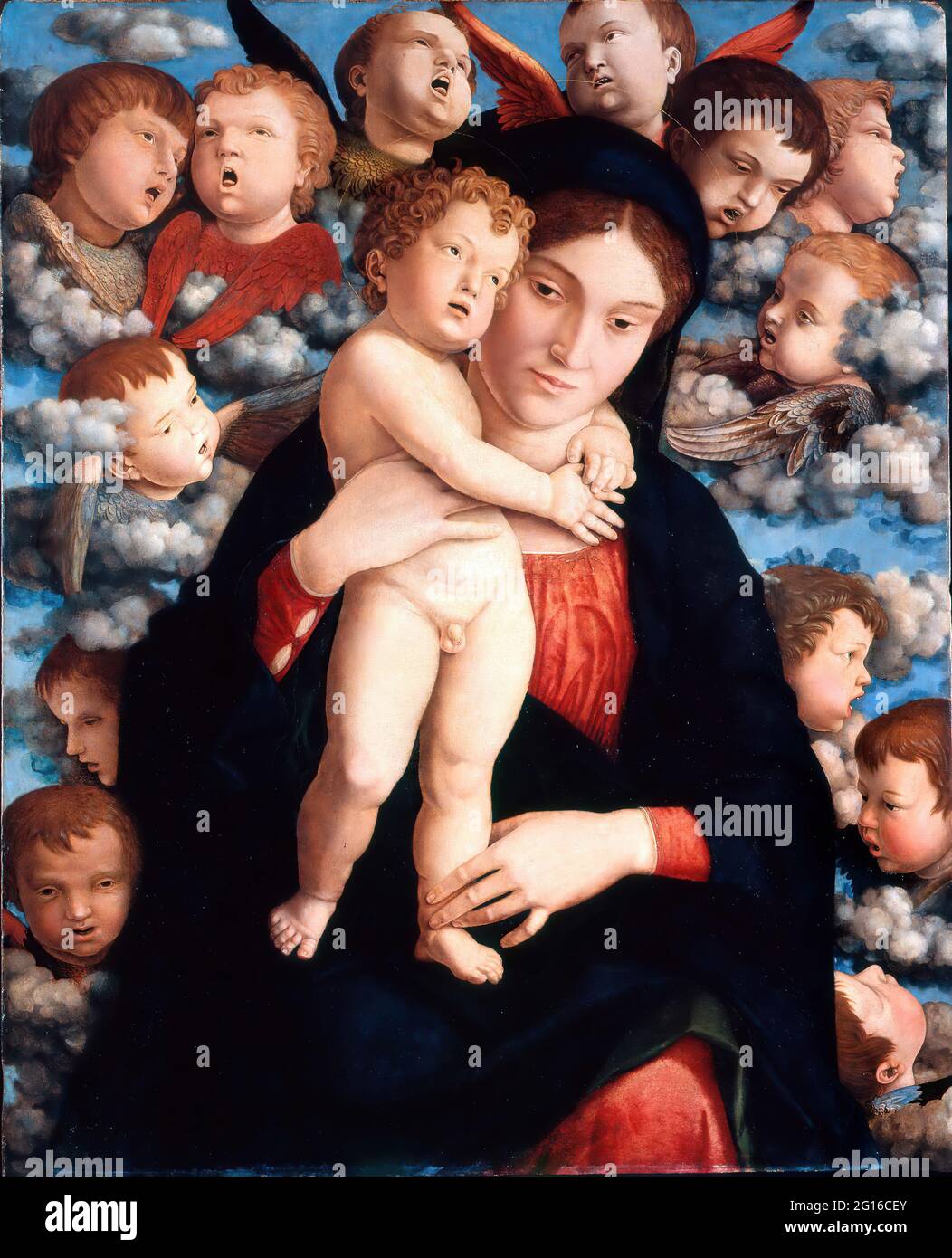 Andrea Mantegna - Andrea Mantegna Madonna mit Kind und einem Chor von Cherubs Madon Stockfoto