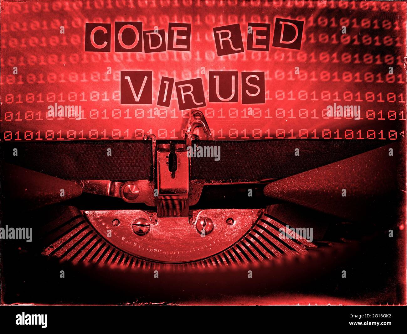 Code Red Virus Schreibmaschine Technologie Stockfotografie Alamy