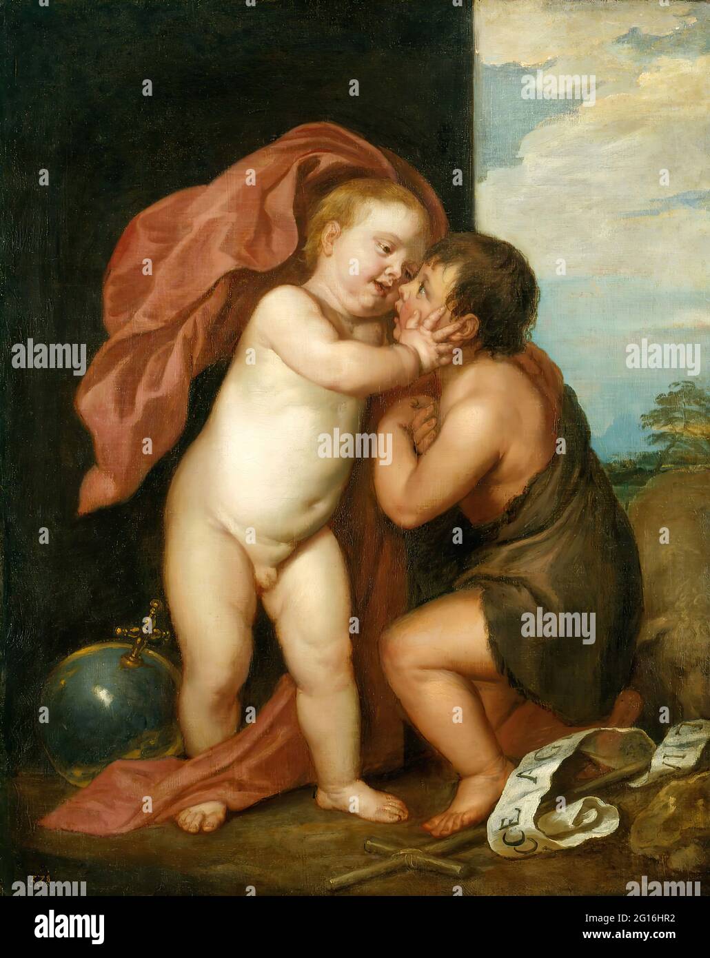Anton Van Dyck - das Christuskind und der heilige Johannes der Täufer Stockfoto