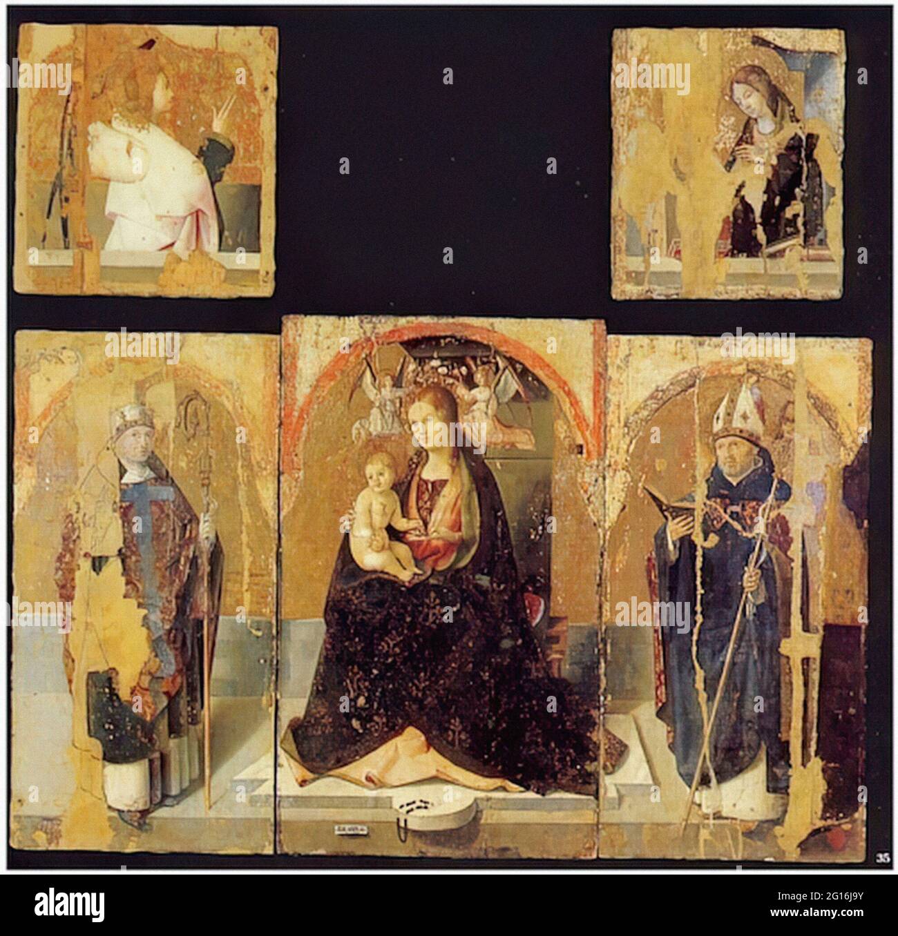 Antonello Da Messina - Polyptychon mit dem hl. Gregor 1473 Stockfoto