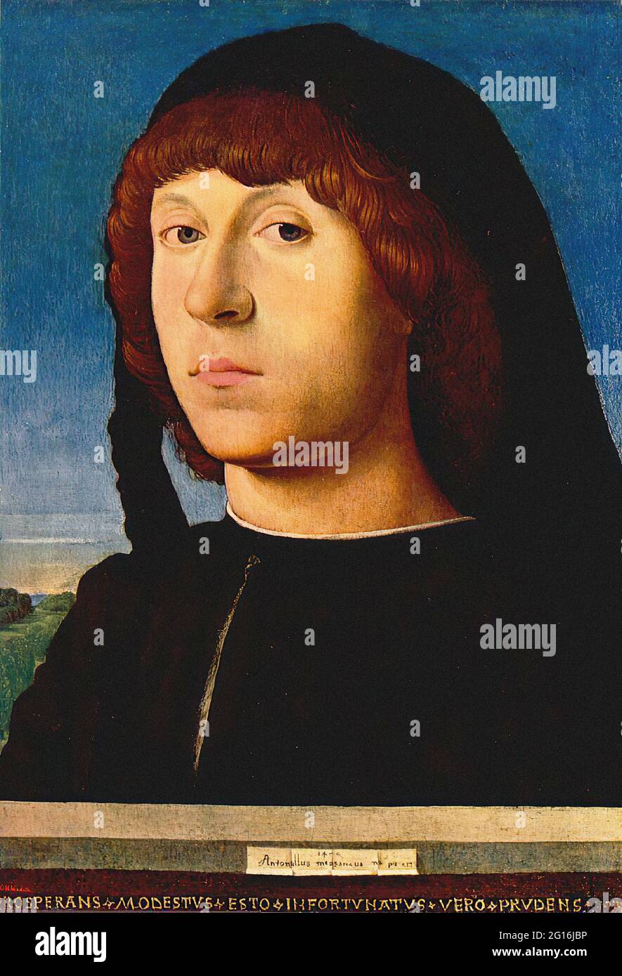 Antonello Da Messina - Portrait Junger Mann 1478 Stockfoto