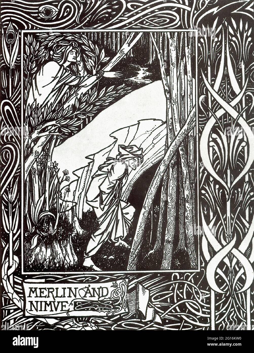 Aubrey Beardsley (1872-1898) - Merlin Nimue 1894 Stockfoto