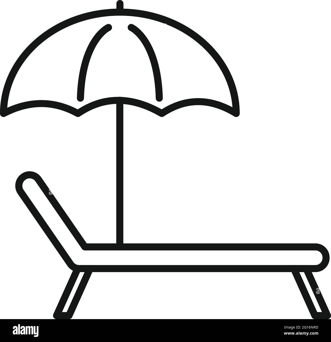 Relax Beach Chair Ikone, umreiß Stil Stock Vektor