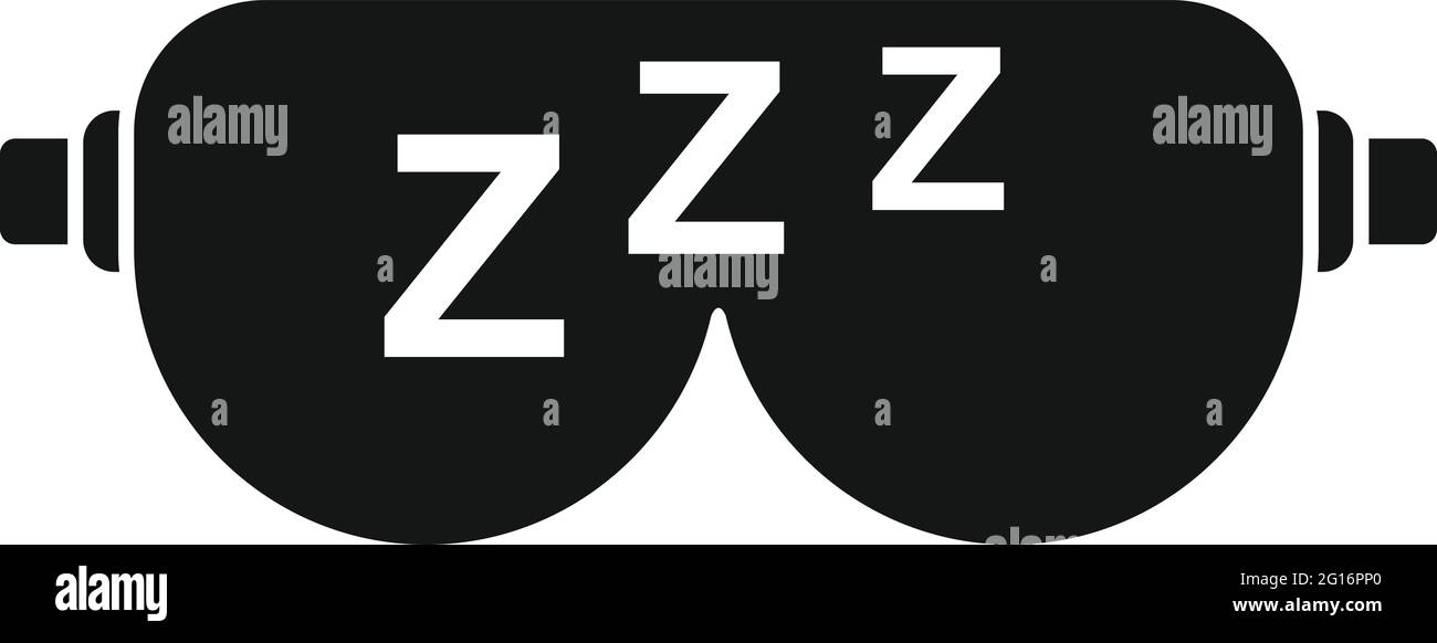 Schlafmaske Symbol, einfachen Stil Stock Vektor