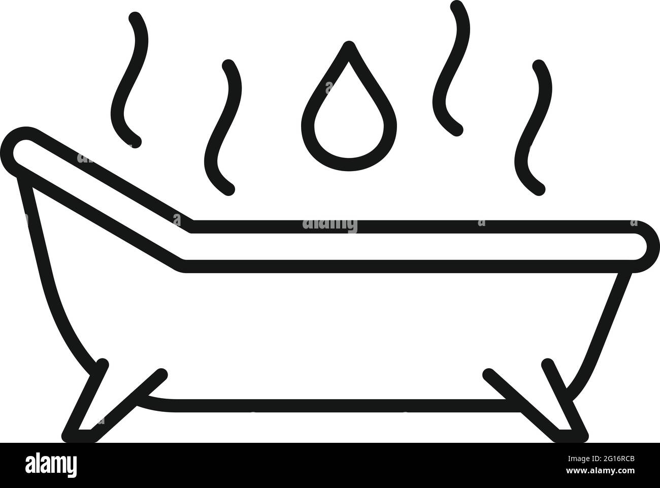 Ätherische Öle heißen Badewanne Symbol, umreißen Stil Stock Vektor