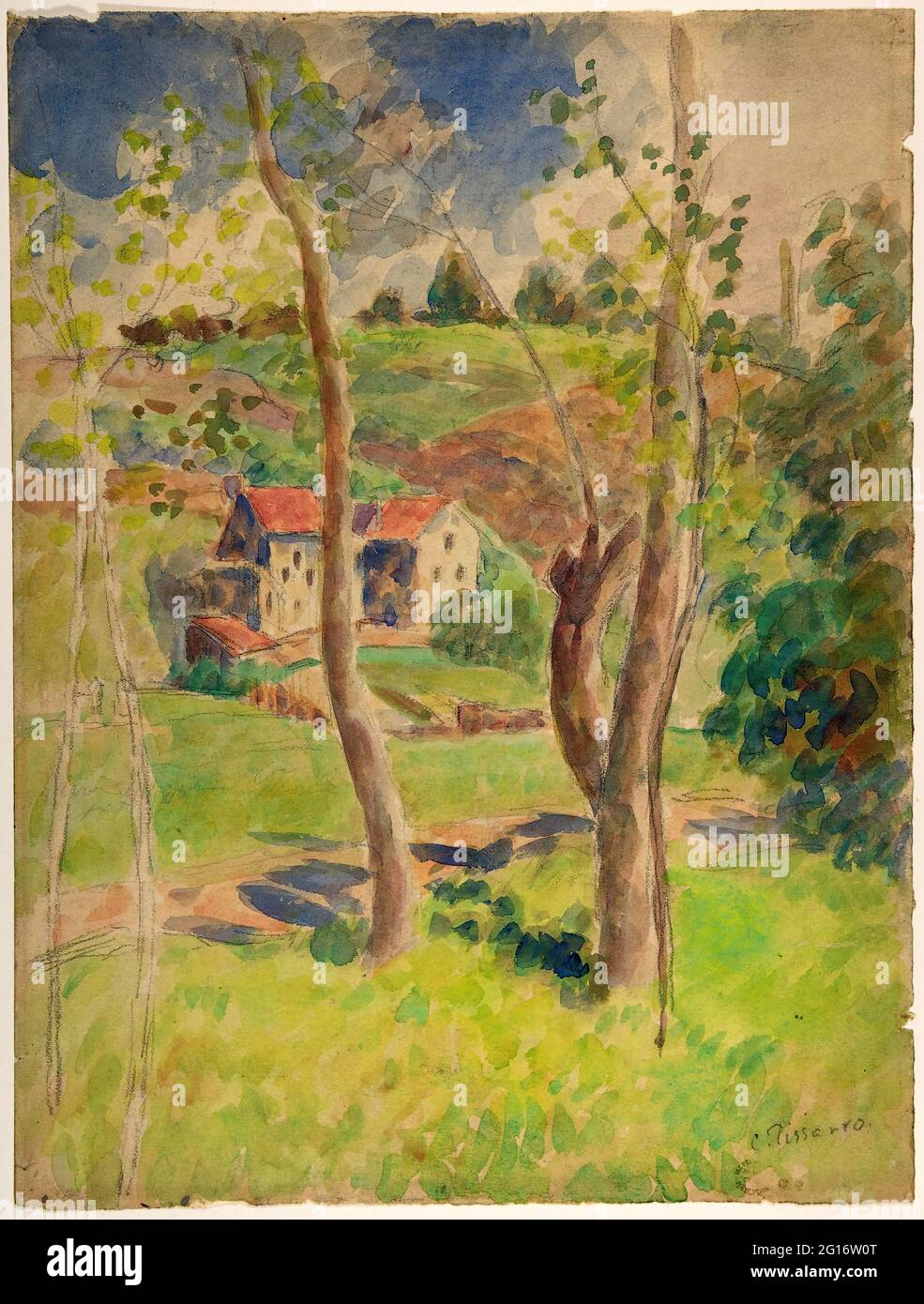 Camille Pissarro - Landschaft 02 Stockfoto
