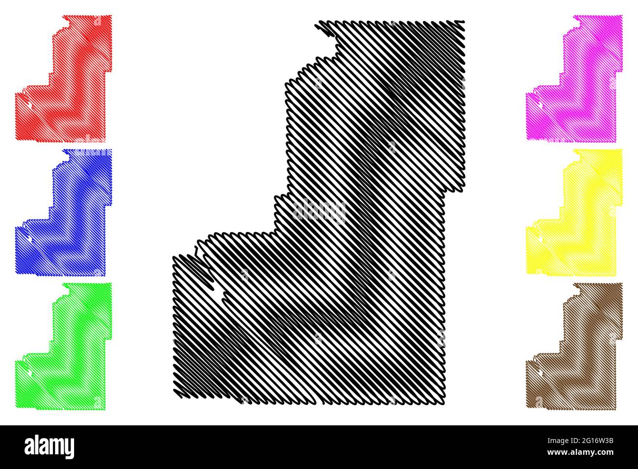 Sanpete County, State of Utah (US County, United States of America, USA, US, US) Karte Vektor Illustration, Scribble Skizze Sanpete Karte Stock Vektor