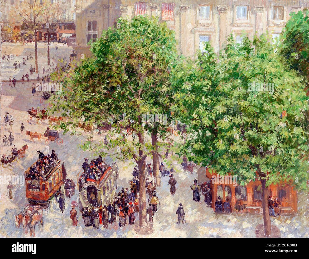 Camille Pissarro - Place Du Theatre Francais Spring Stockfoto