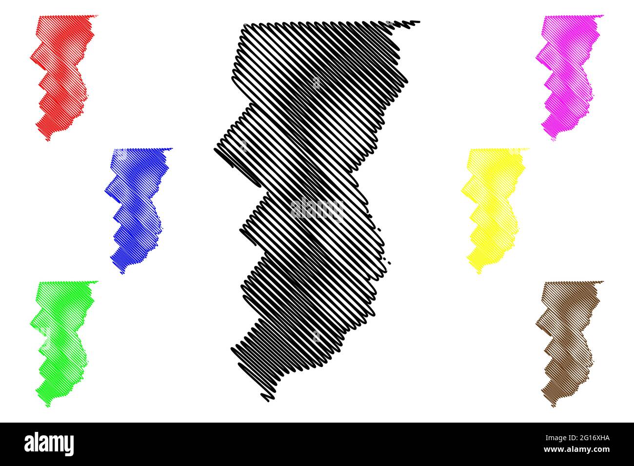 Essex County, State of Vermont (US County, Vereinigte Staaten von Amerika, USA, USA, US) Karte Vektor Illustration, Scribble Skizze Essex Karte Stock Vektor