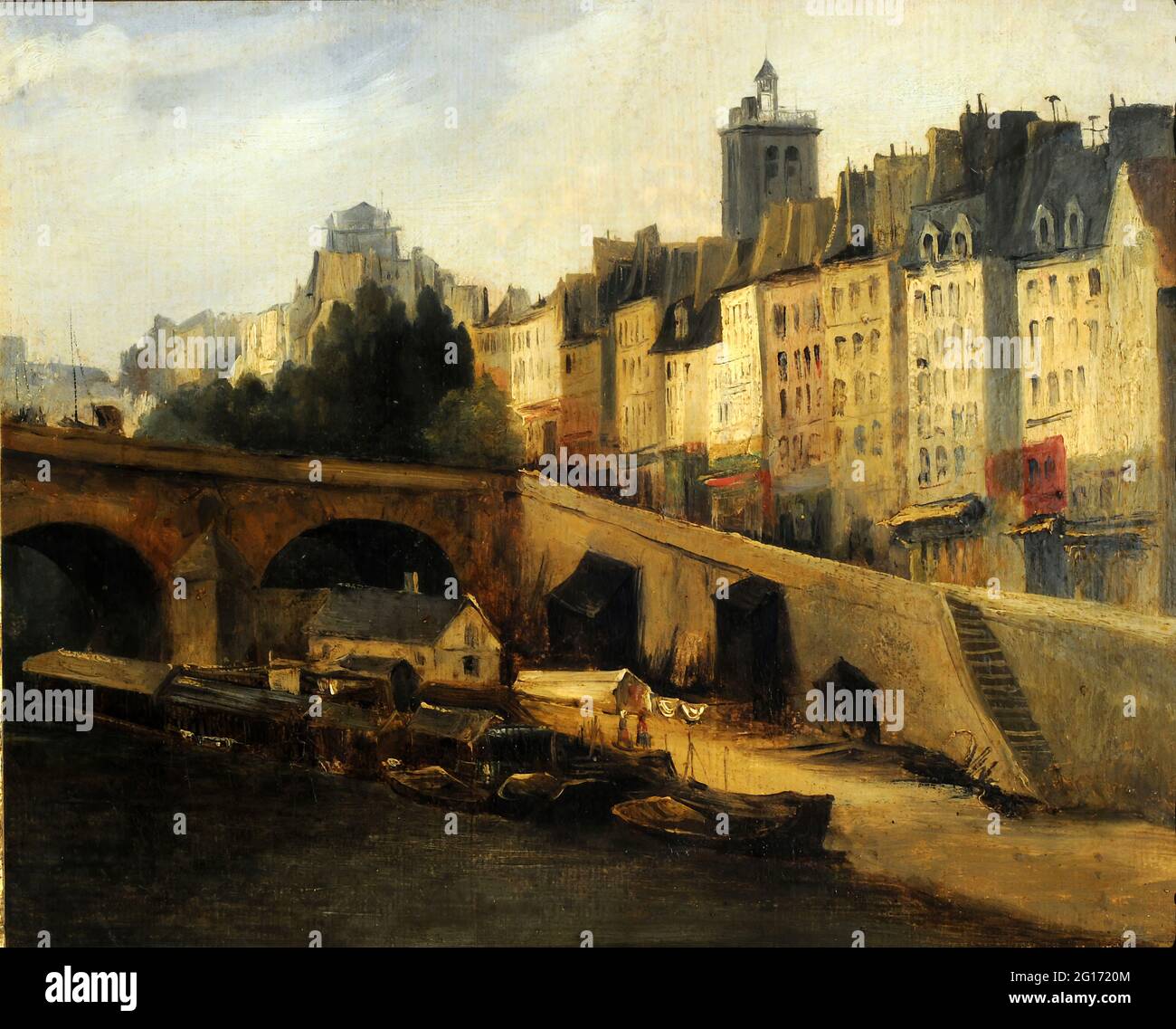 Charles-FranÃ§ois Daubigny - Pont Marie Stockfoto