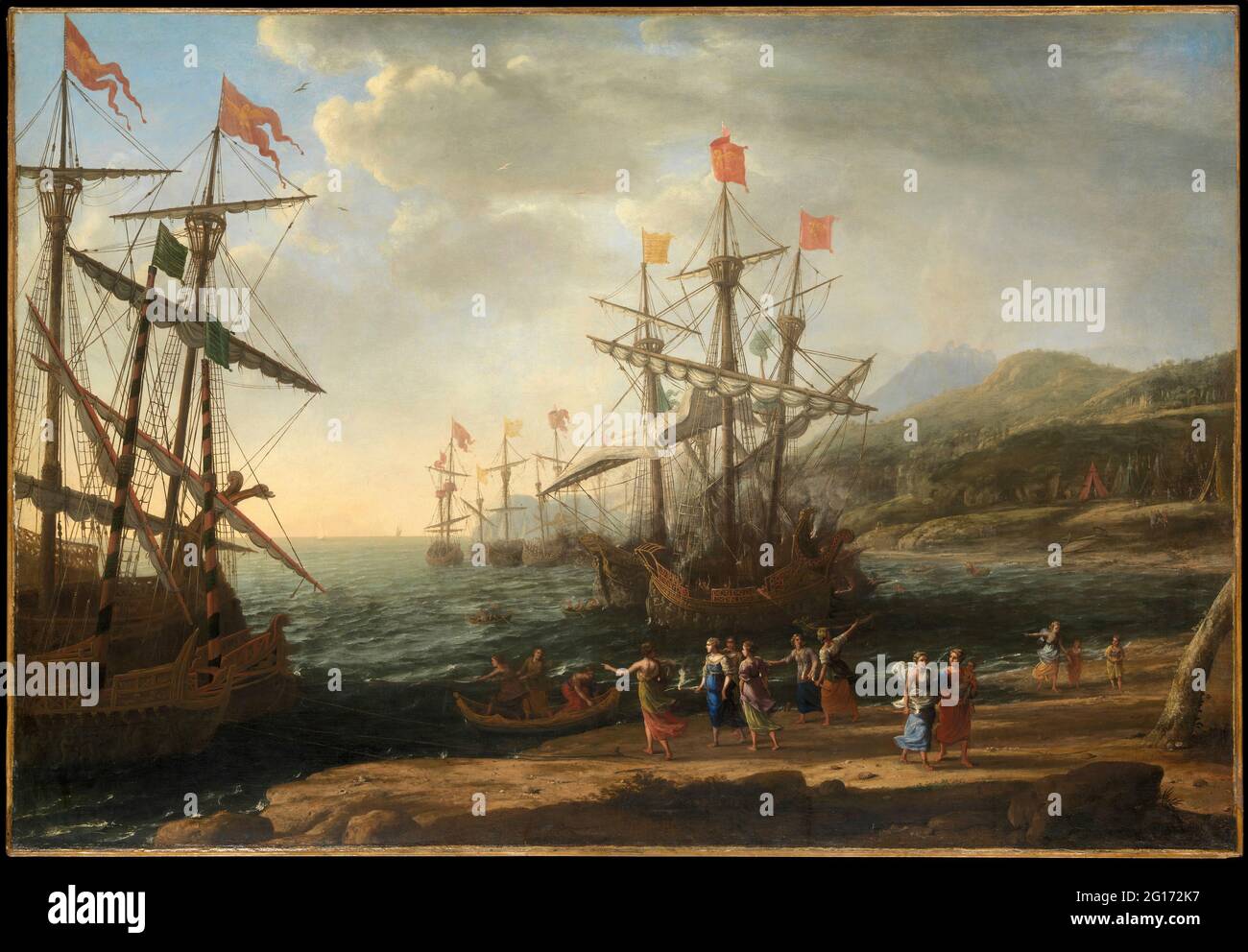 Claude Lorrain - die trojanischen Frauen, die ihre Flotte in Brand setzen Stockfoto