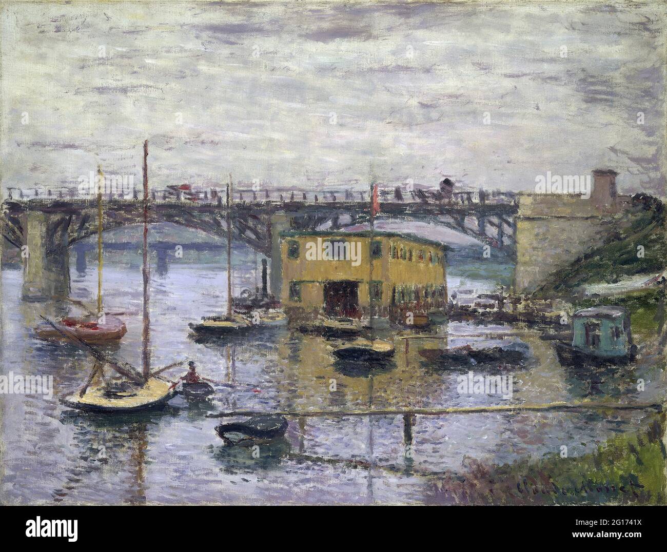 Claude Monet - Brücke in Argenteuil an einem grauen Tag Stockfoto