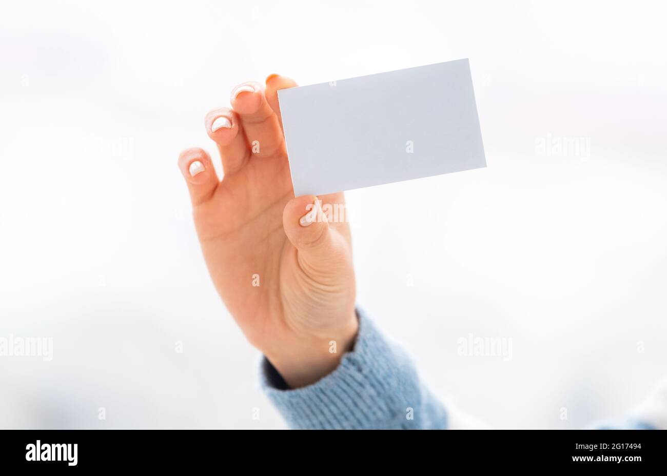 Weiße Visitenkarte Stockfoto