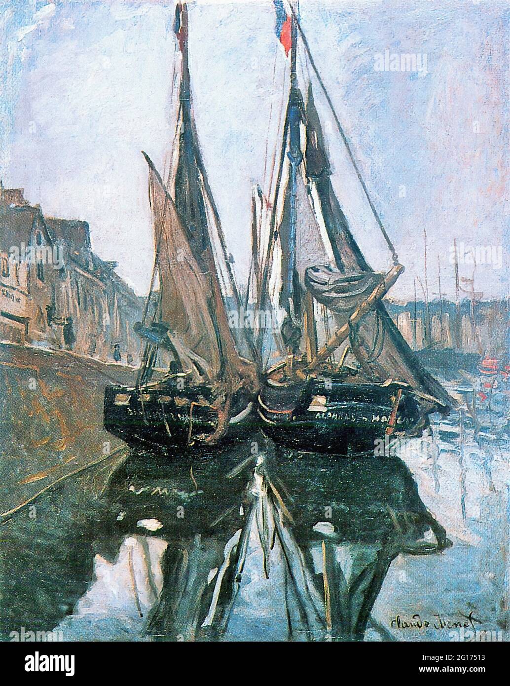 Claude Monet - Fischerboote Honfleur 1868 Stockfoto