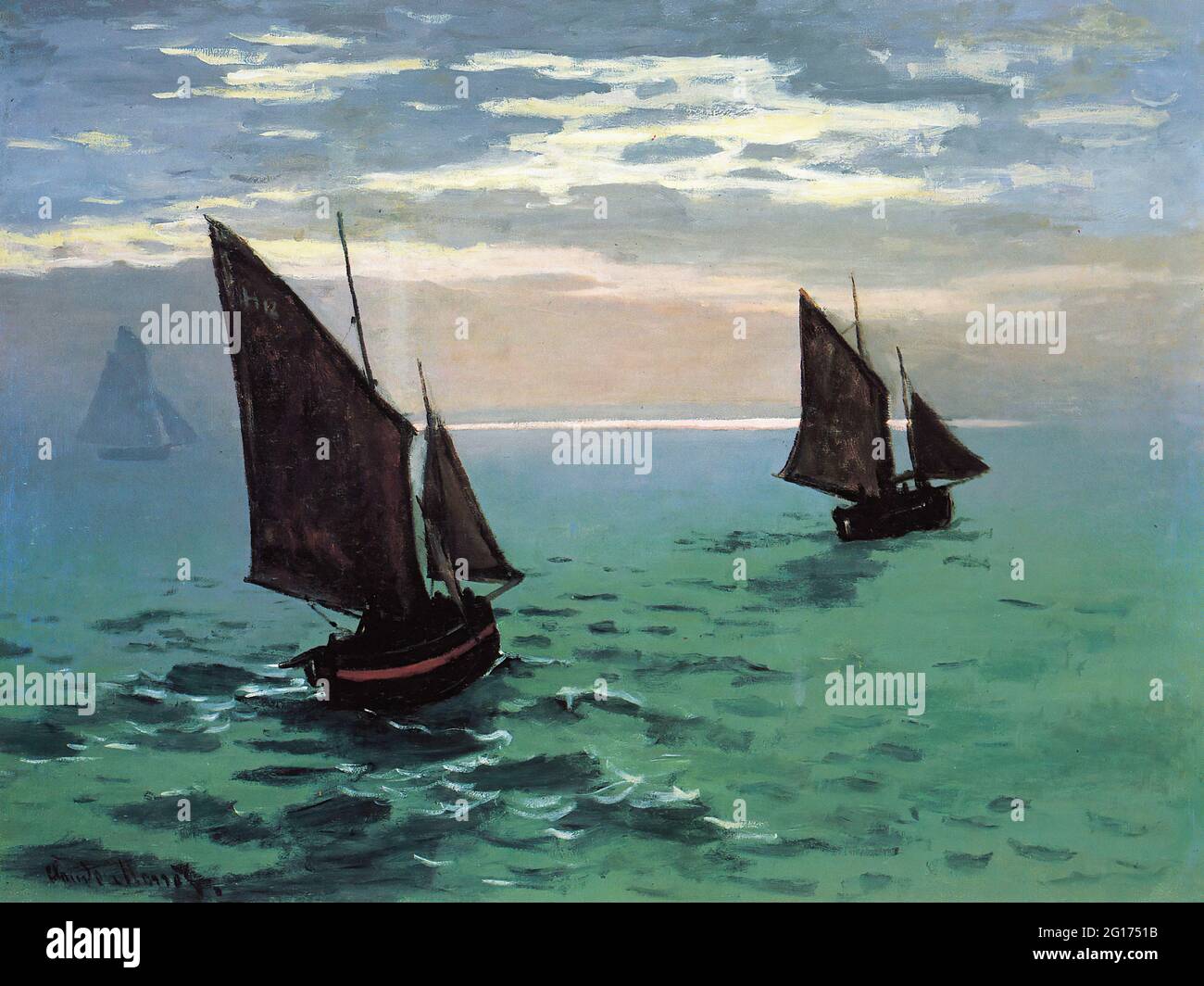 Claude Monet - Fischerboote Meer 1868 Stockfoto