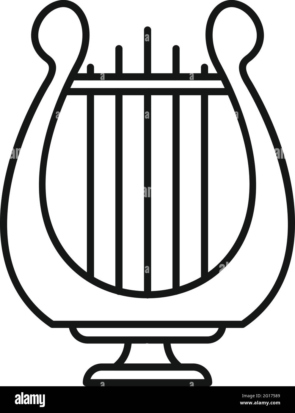 Harfenleier-Symbol, Umrissstil Stock Vektor