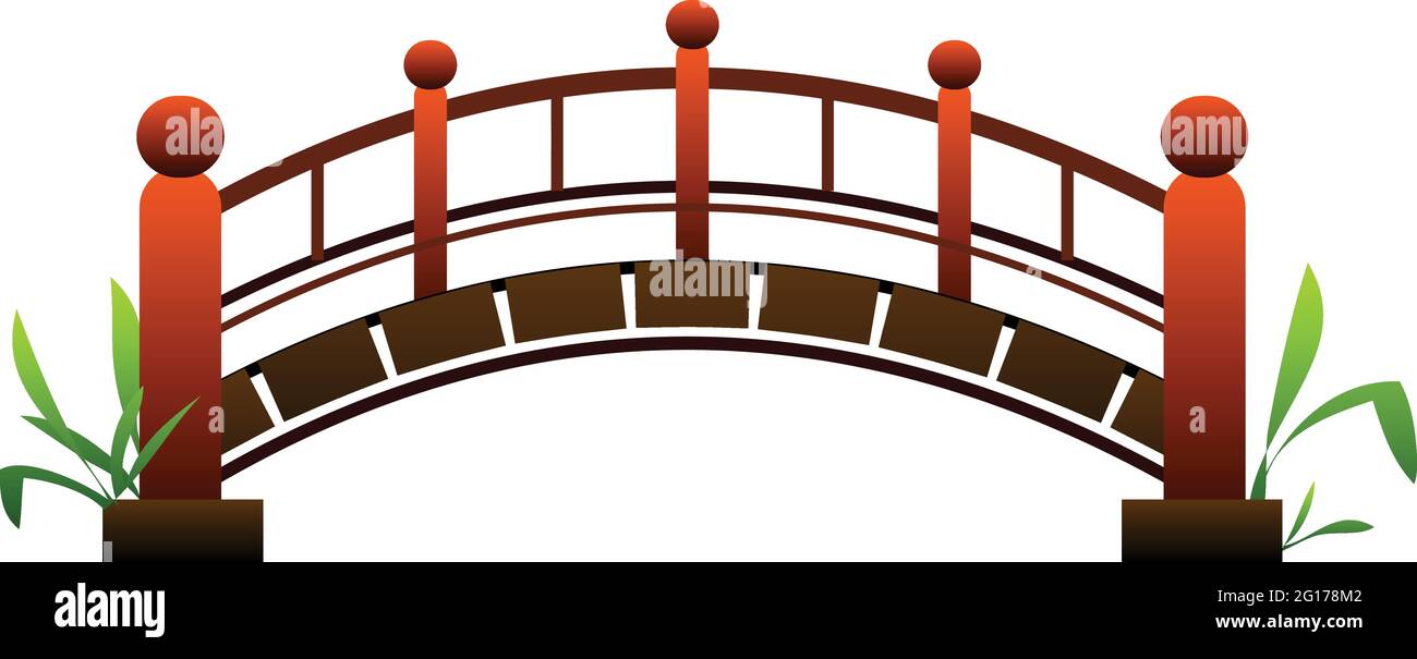 China Brücke Ikone, Cartoon-Stil Stock Vektor