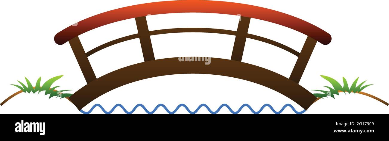 Kleine Brücke Symbol, Cartoon-Stil Stock Vektor
