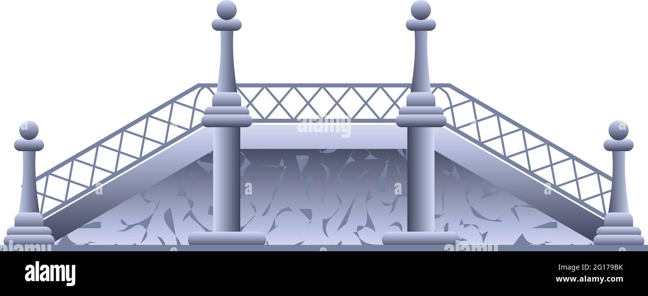 Viadukt Brücke Symbol, Cartoon-Stil Stock Vektor